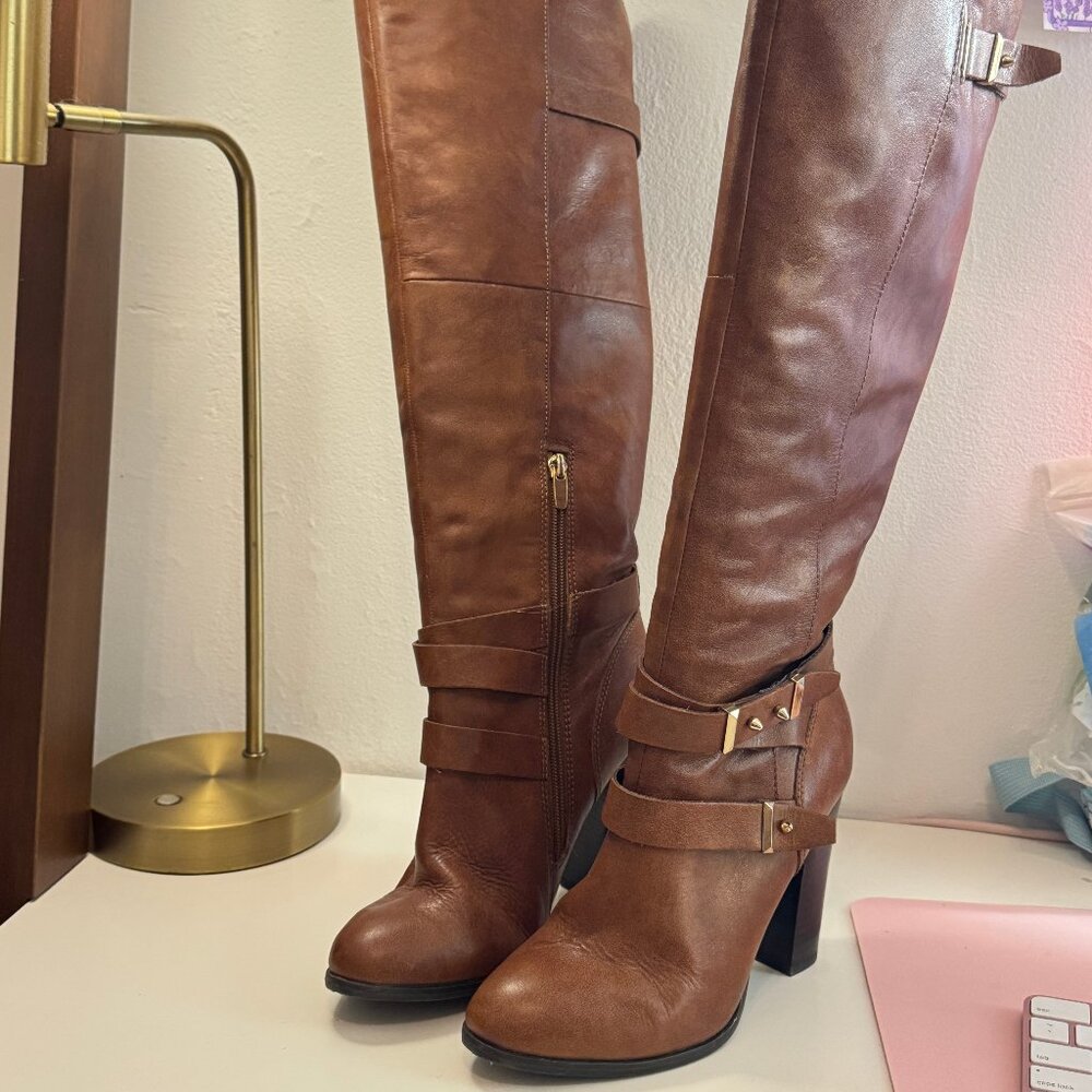 ALDO Chestnut brown knee-high heeled boots